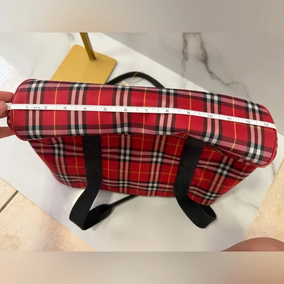 Burberry Red and Black Plaid Tote - Picture 9 of 11